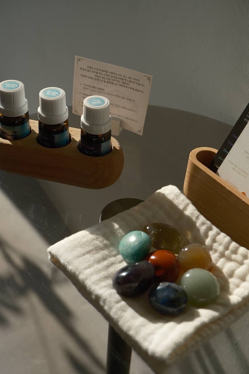 Aroma oils and massage tools